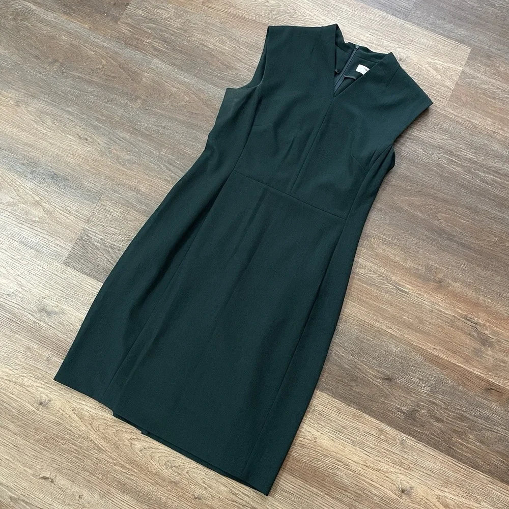 MM. Lafleur Aditi Dress Women Size 12 Green Short Sleeve Career Work Dress